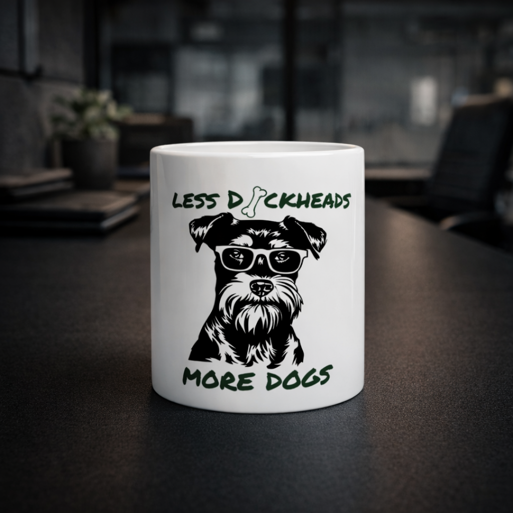 Less D*ckheads More Dogs – Funny Dog Mug | Sarcastic Gift