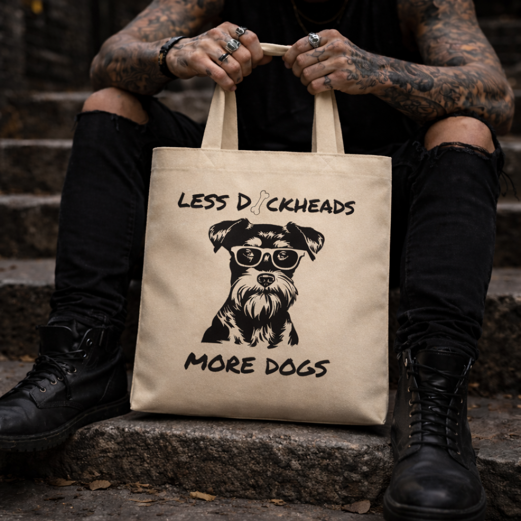Less D*ckheads More Dogs |Sarcastic Dog Tote Bag